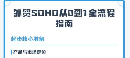 外贸soho如何起步 外贸SOHO从0到1全流程指南 外贸soho如何起步 外贸SOHO从0到1全流程指南